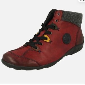 Rieker Boots Ankle Bootie Short Ankle Boots Shoeties Red Multi Colour Size 41 /9